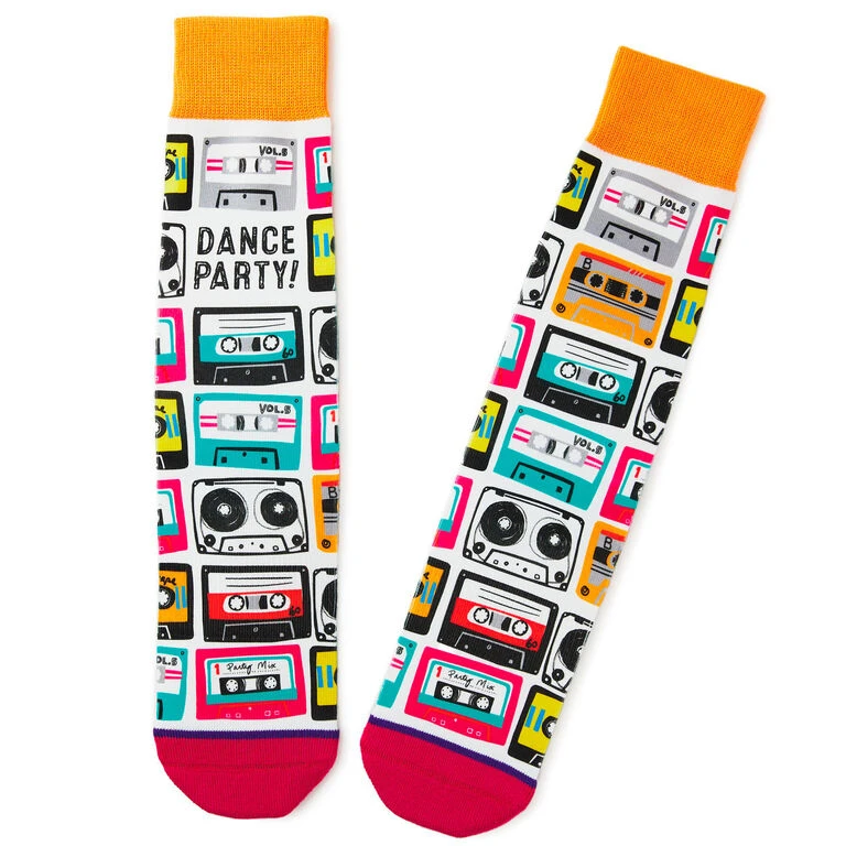 Hallmark Dance Party Cassette Tapes Fun Crew Socks 3 Hallmark Dance Party Cassette Tapes Fun Crew Socks