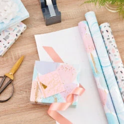 Hallmark Modern Muted 3-Pack Wrapping Paper, 55 Sq. Ft. Total -Hallmark Sales Store Modern Muted 3Pack Wrapping Paper Rolls 5EWR6369 03