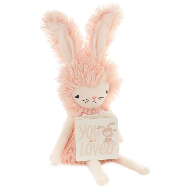 Hallmark MopTops Angora Bunny Stuffed Animal With You Are Loved Board Book 3 Hallmark MopTops Angora Bunny Stuffed Animal With You Are Loved Board Book