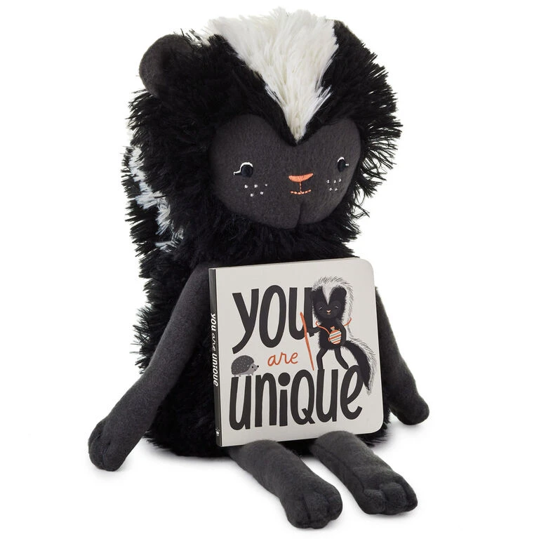 Hallmark MopTops Skunk Stuffed Animal With You Are Unique Board Book 3 Hallmark MopTops Skunk Stuffed Animal With You Are Unique Board Book