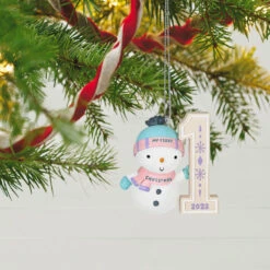 Hallmark My First Christmas Snowman 2023 Ornament -Hallmark Sales Store My 1st Christmas Snowman Keepsake Ornament 1699QGO2739 02