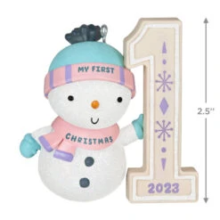 Hallmark My First Christmas Snowman 2023 Ornament -Hallmark Sales Store My 1st Christmas Snowman Keepsake Ornament 1699QGO2739 03