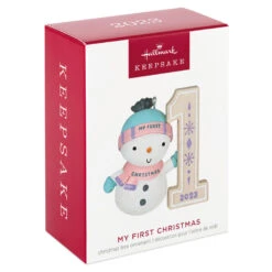 Hallmark My First Christmas Snowman 2023 Ornament -Hallmark Sales Store My 1st Christmas Snowman Keepsake Ornament 1699QGO2739 04