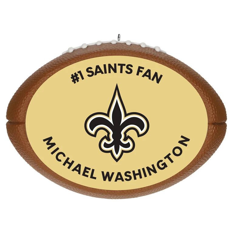 Hallmark NFL Football New Orleans Saints Text Personalized Ornament 3 Hallmark NFL Football New Orleans Saints Text Personalized Ornament