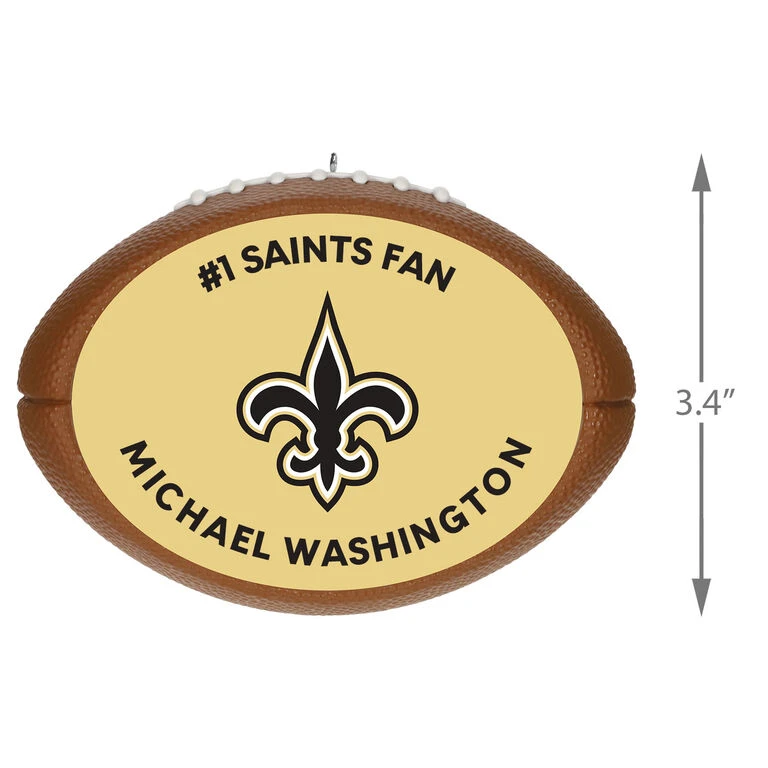 Hallmark NFL Football New Orleans Saints Text Personalized Ornament 5 Hallmark NFL Football New Orleans Saints Text Personalized Ornament - Image 3