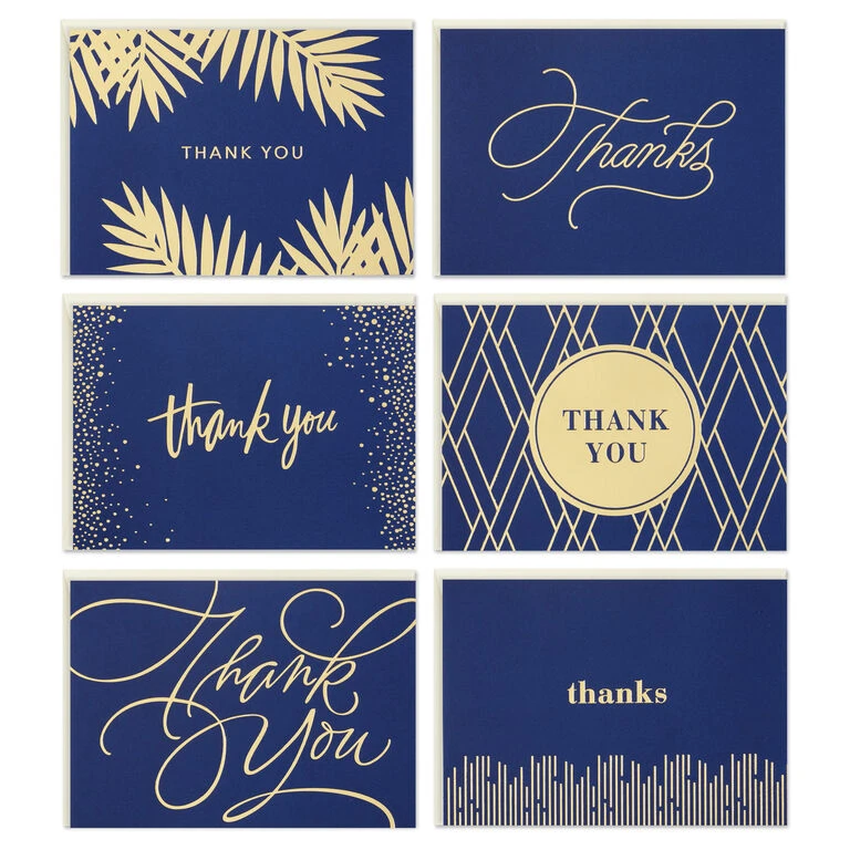 Hallmark Bulk Navy And Gold Assorted Blank Thank-You Notes, Box Of 120 4 Hallmark Bulk Navy And Gold Assorted Blank Thank-You Notes, Box Of 120 - Image 2