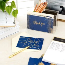 Hallmark Bulk Navy And Gold Assorted Blank Thank-You Notes, Box Of 120 15 Hallmark Bulk Navy And Gold Assorted Blank Thank-You Notes, Box Of 120 -Hallmark Sales Store Navy and Gold Assorted Blank ThankYou Notes Bulk Pack 5STZ1064 07
