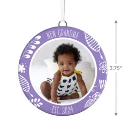 Hallmark New Grandma Personalized Text And Photo Ceramic Ornament 7 Hallmark New Grandma Personalized Text And Photo Ceramic Ornament -Hallmark Sales Store New Grandma Personalized Round Ceramic Ornament 1999QHE1711B29 03