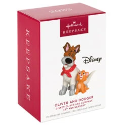 Hallmark Disney Oliver And Company 35th Anniversary Oliver And Dodger Ornament -Hallmark Sales Store Oliver and Company Dog and Cat Keepsake Ornament 1899QXD6559 04