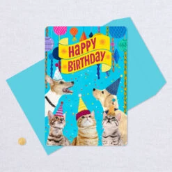 Hallmark 16" Party Cats And Dogs Jumbo Birthday Card From All -Hallmark Sales Store Party Cats Dogs Birthday Card From Us 1299CBG3004 05