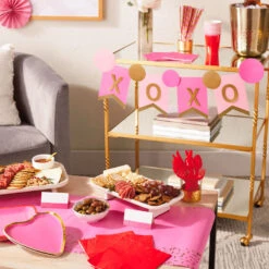 Hallmark Color Pop 60-Piece Tableware Premium Party Kit, Pink Heart -Hallmark Sales Store Party Supplies in a Box Heart Plates and Napkins 5CLP1010 03