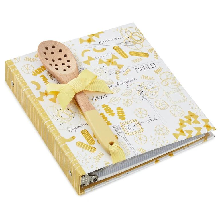 Hallmark Pasta Recipe Organizer Book With Wooden Strainer Spoon 3 Hallmark Pasta Recipe Organizer Book With Wooden Strainer Spoon