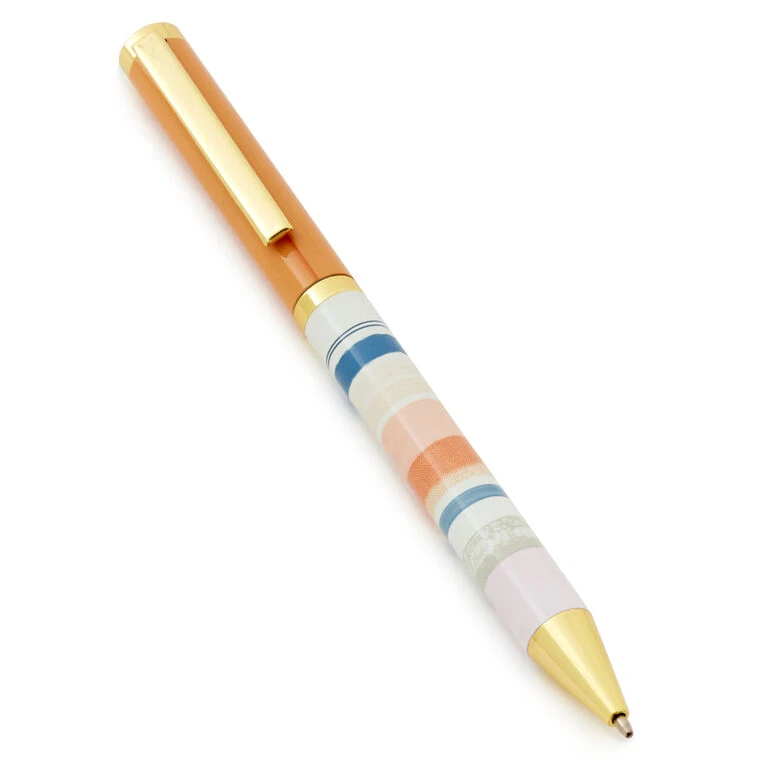 Hallmark Peach And Pastel Striped Pen 3 Hallmark Peach And Pastel Striped Pen
