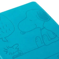 Hallmark Peanuts® Snoopy And Woodstock Faux Leather Notebook 13 Hallmark Peanuts® Snoopy And Woodstock Faux Leather Notebook -Hallmark Sales Store Peanuts Snoopy and Woodstock Etched Blue Notebook 1HWJ7053 05