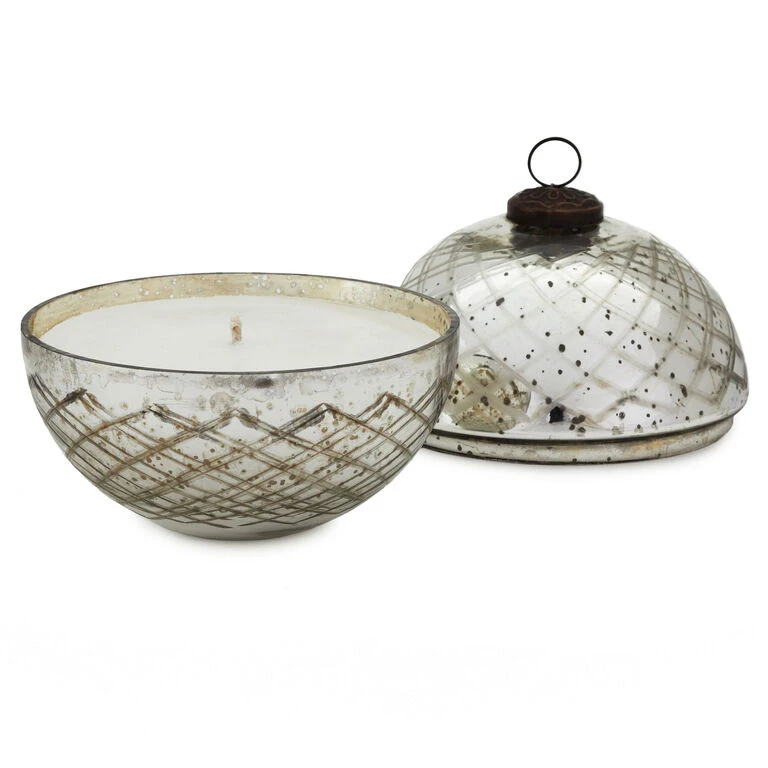 Hallmark Fresh-Cut Pine Mercury Glass Ball Ornament Candle 4 Hallmark Fresh-Cut Pine Mercury Glass Ball Ornament Candle - Image 2