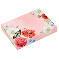 Hallmark Pink Floral Stationery Set And Desk Organizer Box 12 Hallmark Pink Floral Stationery Set And Desk Organizer Box -Hallmark Sales Store Pink Floral Stationery Set and Note Cards in Box 5STZ1186 05