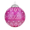 Hallmark Christmas Commemorative 2023 Glass Ball Ornament 2 Hallmark Christmas Commemorative 2023 Glass Ball Ornament -Hallmark Sales Store Pink Glass Ball 2023 Keepsake Ornament 2299QXR8127 01