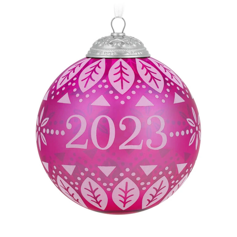 Hallmark Christmas Commemorative 2023 Glass Ball Ornament 3 Hallmark Christmas Commemorative 2023 Glass Ball Ornament