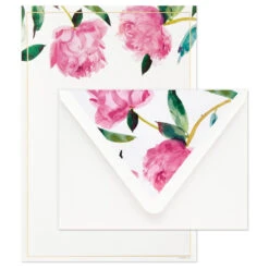 Hallmark Pink Peonies Stationery Set, Box Of 20 -Hallmark Sales Store Pink Peonies Stationery Set 1499STN1137 03
