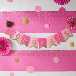 Hallmark Color Pop Party Decor Kit, Pink And Gold -Hallmark Sales Store Pink and Gold Party Supplies Banner Decorations 5CLP1019 03