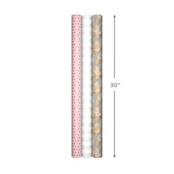 Hallmark Pink And Gray 3-Pack Wrapping Paper, 85 Sq. Ft. Total 17 Hallmark Pink And Gray 3-Pack Wrapping Paper, 85 Sq. Ft. Total -Hallmark Sales Store Pink and Gray 2 Standard 1 Foil 3Pack Gift Wrap 5EWR6421 08