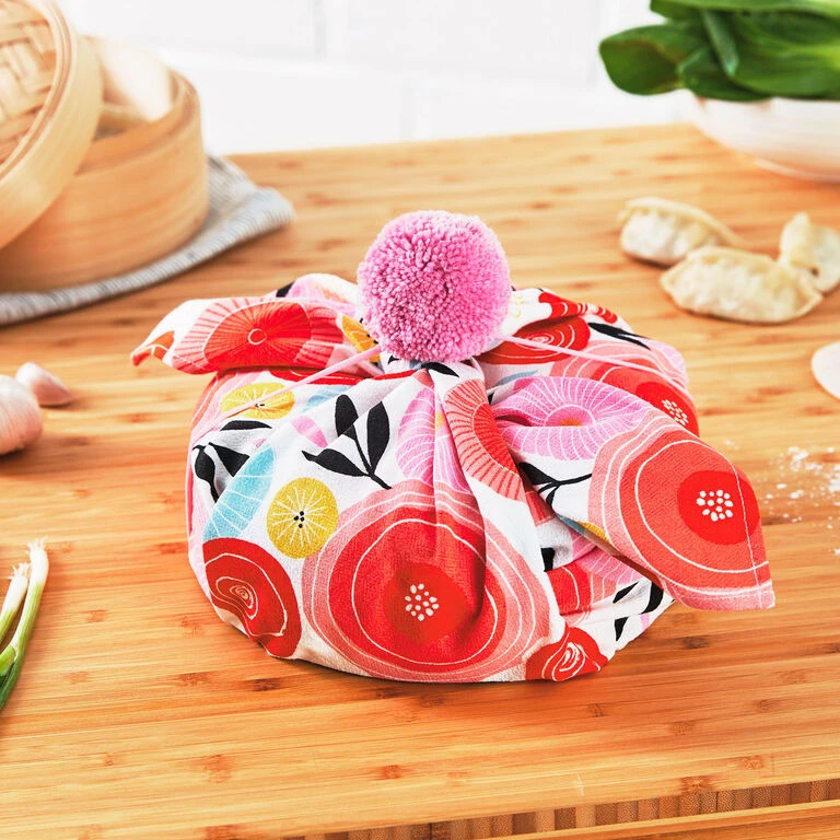 Hallmark 26" Modern Floral Fabric Gift Wrap With Elastic Band 4 Hallmark 26" Modern Floral Fabric Gift Wrap With Elastic Band - Image 2