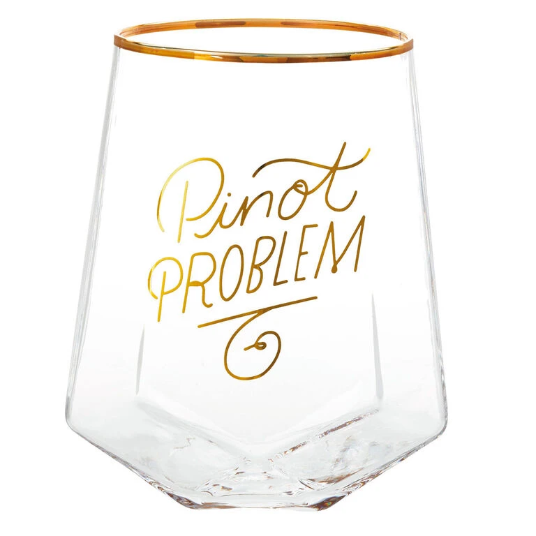 Hallmark Pinot Problem Geometric Stemless Wine Glass, 19 Oz. 3 Hallmark Pinot Problem Geometric Stemless Wine Glass, 19 Oz.