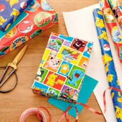 Hallmark Assorted Pokémon Wrapping Paper 3-Pack, 60 Sq. Ft. -Hallmark Sales Store Pokmon Wrapping Paper for Kids Birthdays 5EWR2645 03