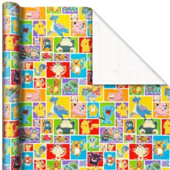 Hallmark Assorted Pokémon Wrapping Paper 3-Pack, 60 Sq. Ft. -Hallmark Sales Store Pokmon Wrapping Paper for Kids Birthdays 5EWR2645 05