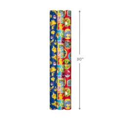 Hallmark Assorted Pokémon Wrapping Paper 3-Pack, 60 Sq. Ft. -Hallmark Sales Store Pokmon Wrapping Paper for Kids Birthdays 5EWR2645 09
