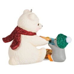 Hallmark Snowball And Tuxedo Sharing A Slice Ornament -Hallmark Sales Store Polar Bear and Penguin Keepsake Ornament 1799QXR8049 06