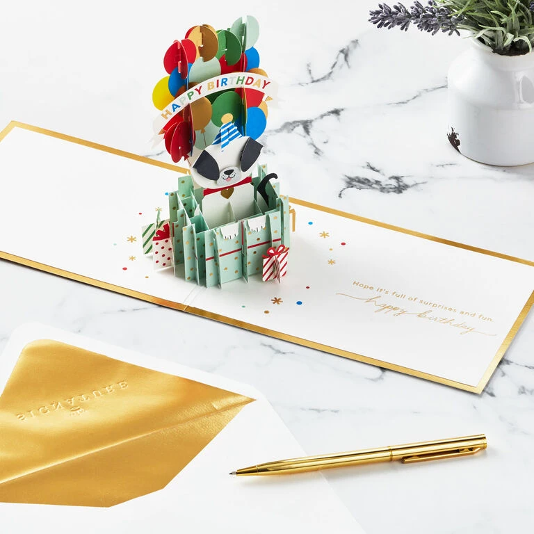 Hallmark It's Your Day Puppy In Present 3D Pop-Up Birthday Card 8 Hallmark It's Your Day Puppy In Present 3D Pop-Up Birthday Card - Image 6