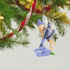 Hallmark Crayola® Periwinkle Fairy Ornament -Hallmark Sales Store Purple Fairy With Crayola Crayon Keepsake Ornament 1899QXI7337 02