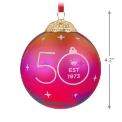 Hallmark Keepsake Ornament 50th Anniversary Christmas Commemorative Special Edition Glass And Metal Ornament 10 Hallmark Keepsake Ornament 50th Anniversary Christmas Commemorative Special Edition Glass And Metal Ornament -Hallmark Sales Store Red Ball 50th Anniversary Keepsake Ornament 2499QGO2987 03