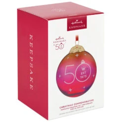 Hallmark Keepsake Ornament 50th Anniversary Christmas Commemorative Special Edition Glass And Metal Ornament 11 Hallmark Keepsake Ornament 50th Anniversary Christmas Commemorative Special Edition Glass And Metal Ornament -Hallmark Sales Store Red Ball 50th Anniversary Keepsake Ornament 2499QGO2987 04