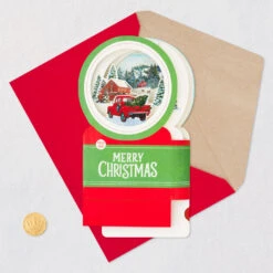 Hallmark Red Truck Snow Globe Musical 3D Pop-Up Christmas Card With Motion 16 Hallmark Red Truck Snow Globe Musical 3D Pop-Up Christmas Card With Motion -Hallmark Sales Store Red Truck Snowglobe 3D PopUp Music Motion Christmas Card 1299XOD9992 06