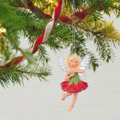 Hallmark Fairy Messengers Carnation Fairy Ornament 9 Hallmark Fairy Messengers Carnation Fairy Ornament -Hallmark Sales Store Red and Green Fairy Keepsake Ornament 1499QXR8007 02