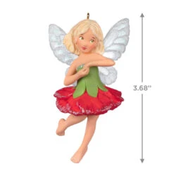 Hallmark Fairy Messengers Carnation Fairy Ornament 10 Hallmark Fairy Messengers Carnation Fairy Ornament -Hallmark Sales Store Red and Green Fairy Keepsake Ornament 1499QXR8007 03