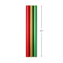 Hallmark Red, Green, Gold Foil 3-Pack Christmas Wrapping Paper, 60 Sq. Ft. 17 Hallmark Red, Green, Gold Foil 3-Pack Christmas Wrapping Paper, 60 Sq. Ft. -Hallmark Sales Store RedGreenGold Foil 3Pack Christmas Wrapping Paper 5JXW1067 08
