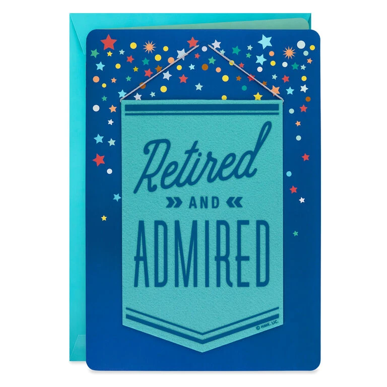 Hallmark 16" Retired And Admired Jumbo Retirement Card With Banner 3 Hallmark 16" Retired And Admired Jumbo Retirement Card With Banner