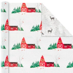 Hallmark Rustic Winter 3-Pack Reversible Metallic Christmas Wrapping Paper, 120 Sq. Ft. 13 Hallmark Rustic Winter 3-Pack Reversible Metallic Christmas Wrapping Paper, 120 Sq. Ft. -Hallmark Sales Store Rustic Winter Reversible Christmas Wrapping Paper 5JXW1034 06