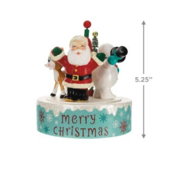 Hallmark Nostalgic Noel Ornament With Sound And Motion 10 Hallmark Nostalgic Noel Ornament With Sound And Motion -Hallmark Sales Store Santa Snowman Reindeer Spinning Keepsake Ornament 4499QGO2769 03