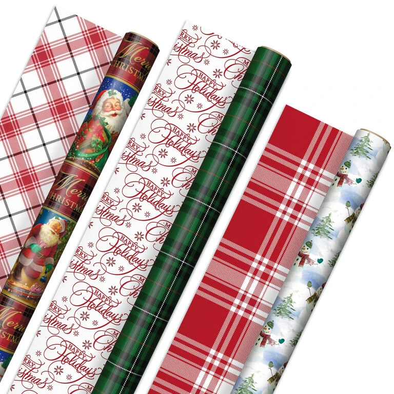 Hallmark Christmas Classics 3-Pack Reversible Wrapping Paper Assortment, 120 Sq. Ft. 3 Hallmark Christmas Classics 3-Pack Reversible Wrapping Paper Assortment, 120 Sq. Ft.