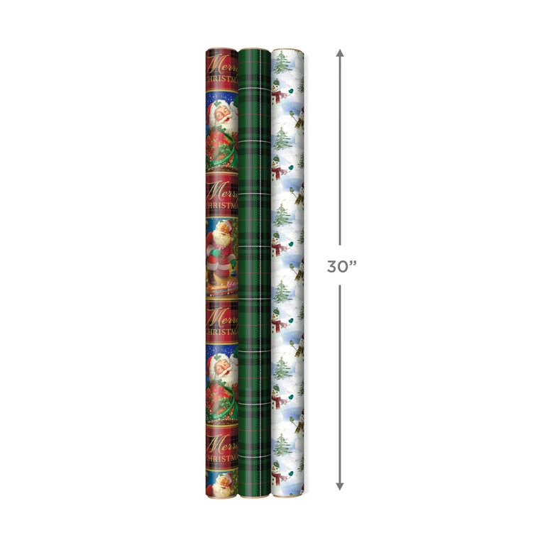 Hallmark Christmas Classics 3-Pack Reversible Wrapping Paper Assortment, 120 Sq. Ft. 5 Hallmark Christmas Classics 3-Pack Reversible Wrapping Paper Assortment, 120 Sq. Ft. - Image 3
