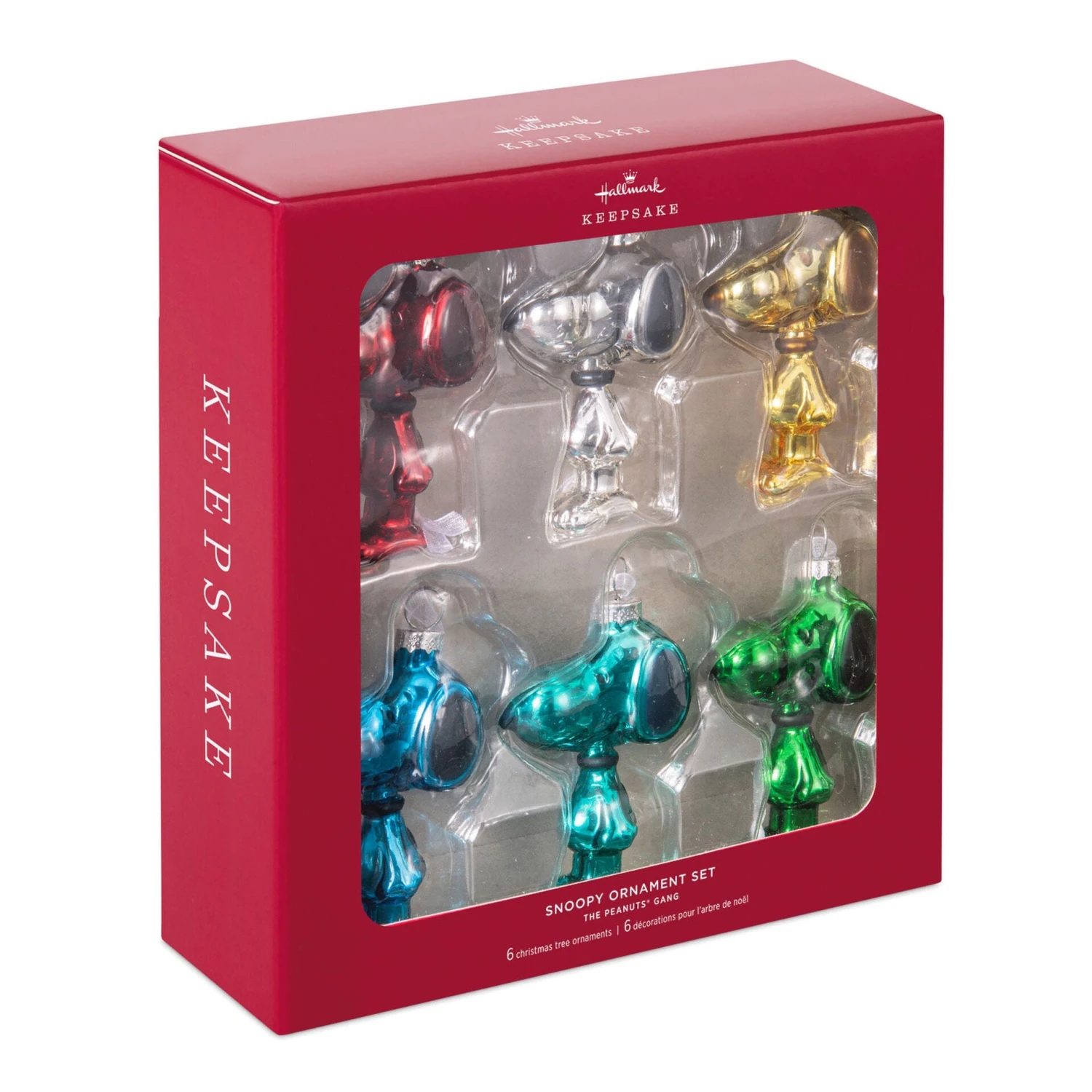 Hallmark The Peanuts® Gang Snoopy Glass Ornaments, Set Of 6 3 Hallmark The Peanuts® Gang Snoopy Glass Ornaments, Set Of 6