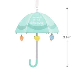 Signature Baby Umbrella Porcelain Hallmark Ornament -Hallmark Sales Store Signature Baby Umbrella Porcelain Christmas Ornament 1HDL2175 03