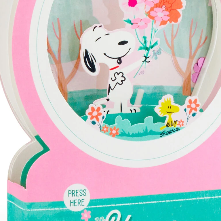 Hallmark Peanuts® Snoopy Snow Globe 3D Pop-Up Mother's Day Card With Motion 6 Hallmark Peanuts® Snoopy Snow Globe 3D Pop-Up Mother's Day Card With Motion - Image 4