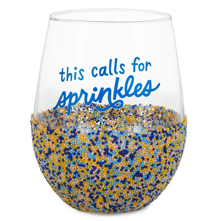 Hallmark Sprinkle Dip Wine Glass, 16 Oz. 3 Hallmark Sprinkle Dip Wine Glass, 16 Oz.
