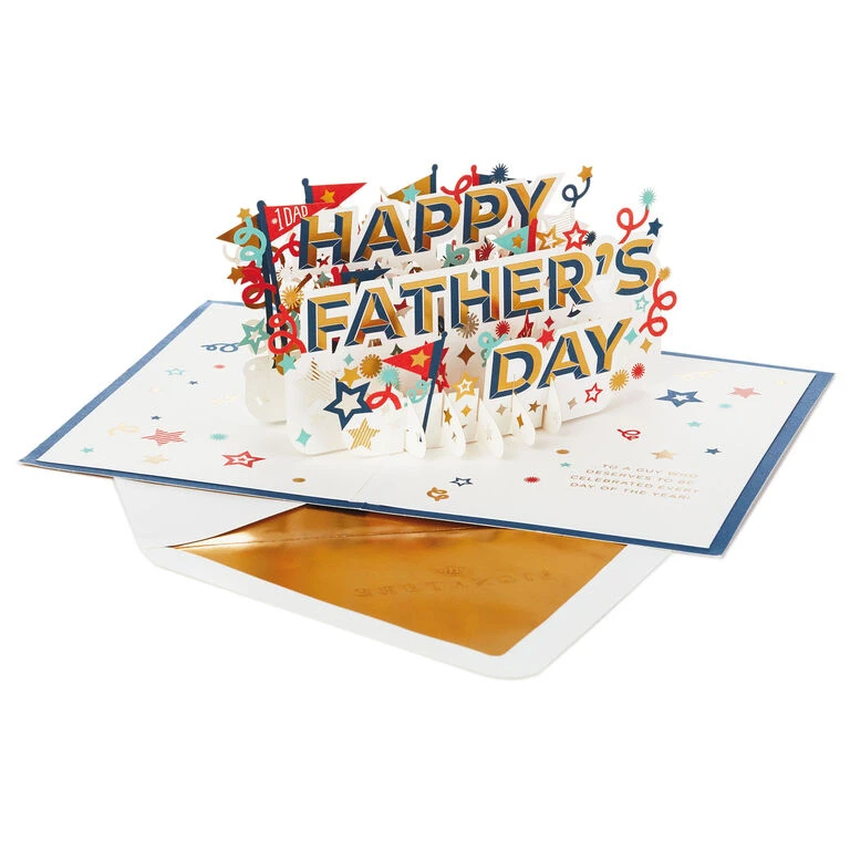 Hallmark Celebrate Stars And Pennants 3D Pop-Up Father's Day Card 4 Hallmark Celebrate Stars And Pennants 3D Pop-Up Father's Day Card - Image 2