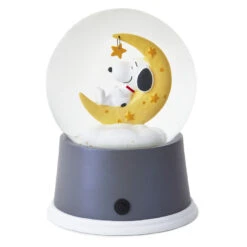 Hallmark Peanuts® Snoopy Sweet Dreams Snow Globe With Light -Hallmark Sales Store Sweet Dreams Snoopy on Yellow Moon Water Globe 1BBY4760 03